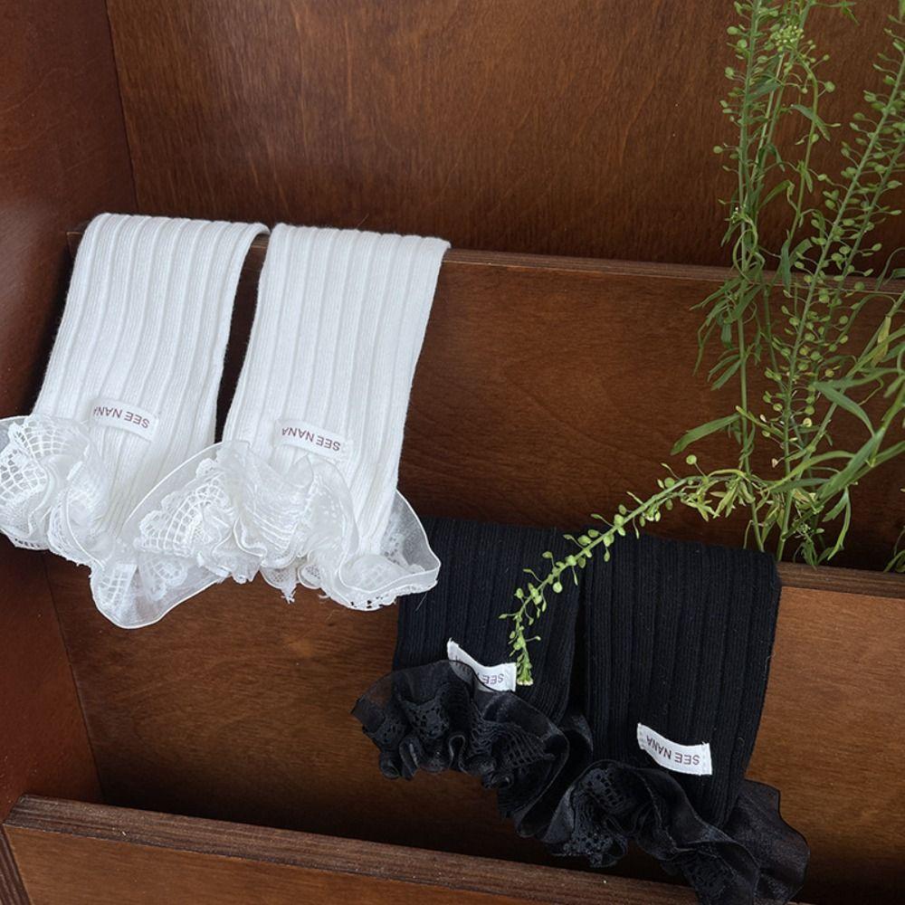 Autumn&Winter Mid-Tube Hosiery Mesh Thin Stockings Harajuku Balletcore Lace Socks  Kid