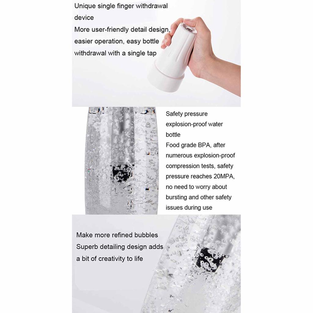 Portable 1000ML Sparkling Water Maker Handle Bubble Soda Machine Soda Cream Bottle Dispenser for