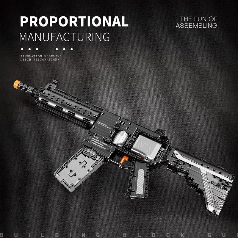 Non-Toxic 1101Pcs M416 Rifle Building Block Model City Police Military Weapon Series Gun Puzzle Assembly Bricks Toys For Children Child Gift