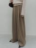 Memua Herringbone Maxi Wide Slacks (Black)