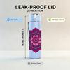 1PC Purple Mandala Flower Art 750ml Color Plastic Sports Water Bottle Leakproof Flip Straw Lid Suitable for Sports Office Home Use