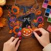 Kreatives Stressabbau-Bastelset Schwarz Katze Mond Strassstein Malerei Kit, Halloween Facettierte Kunstkristall Hängende Dekoration, 3D Ornament DIY Bastel Fenster Dekor
