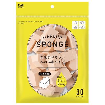 KAI Foundation Sponge Value NR House 30P Large Capacity Fluffy Type Puff Liquid Powder Wet Dry KQ3303