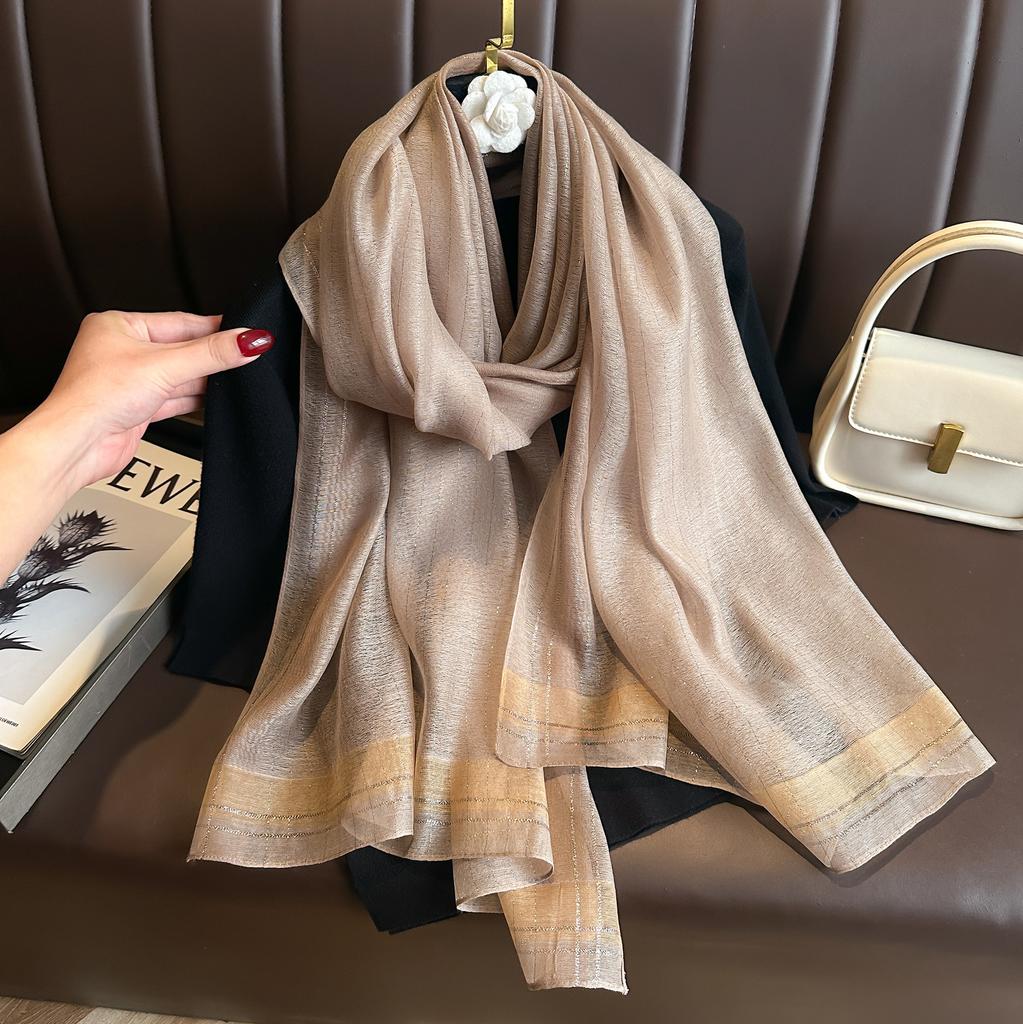 Long Silk Wool Scarf Shawls and Wraps for Women Foulard Luxury Brand Hijab New Lady Pashmina Neck Scarves Bandana Poncho