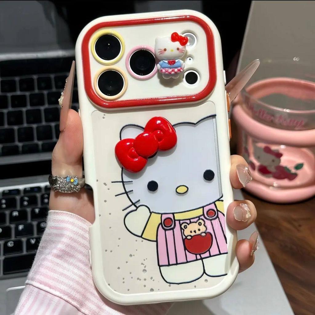 Bow Cat Doll for Apple 11promax Mobile Phone Case Cream Case Holder 11/11 Cute Cartoon