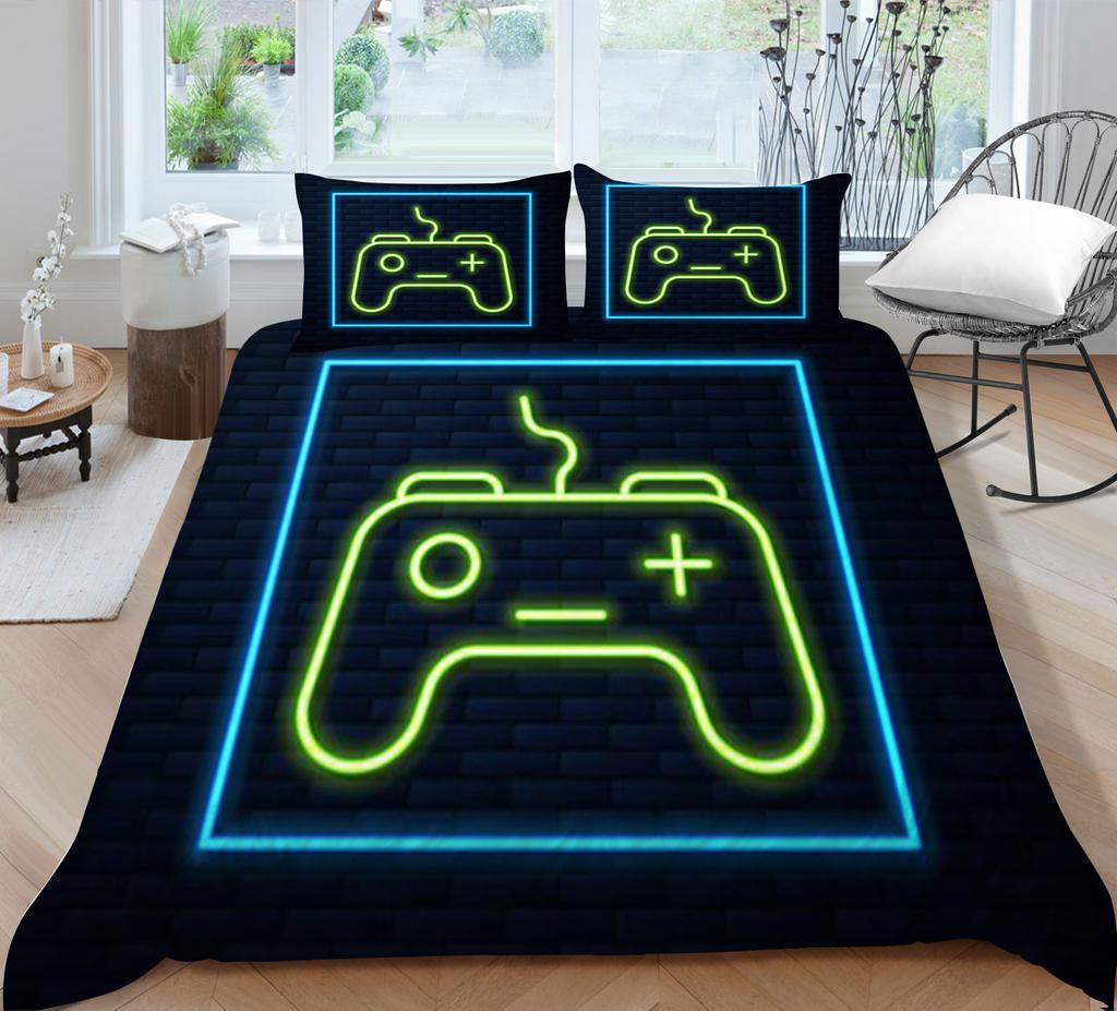 3D Game Controller Bedding Set Player Down Duvet Cover 2/3 Pieces Boy Bedding Set AU140 * 210 Full Size Soft Bedroom Decoration