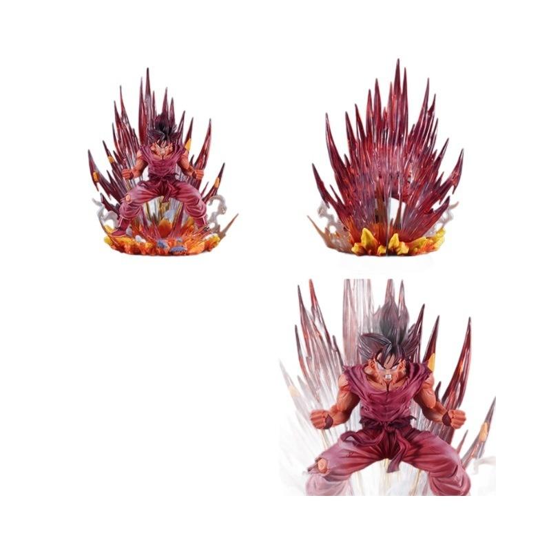 Z King Of The World Fist Goku Figurine Bursting With Energy Red Color Anime Statue Figure Ornament High Quality