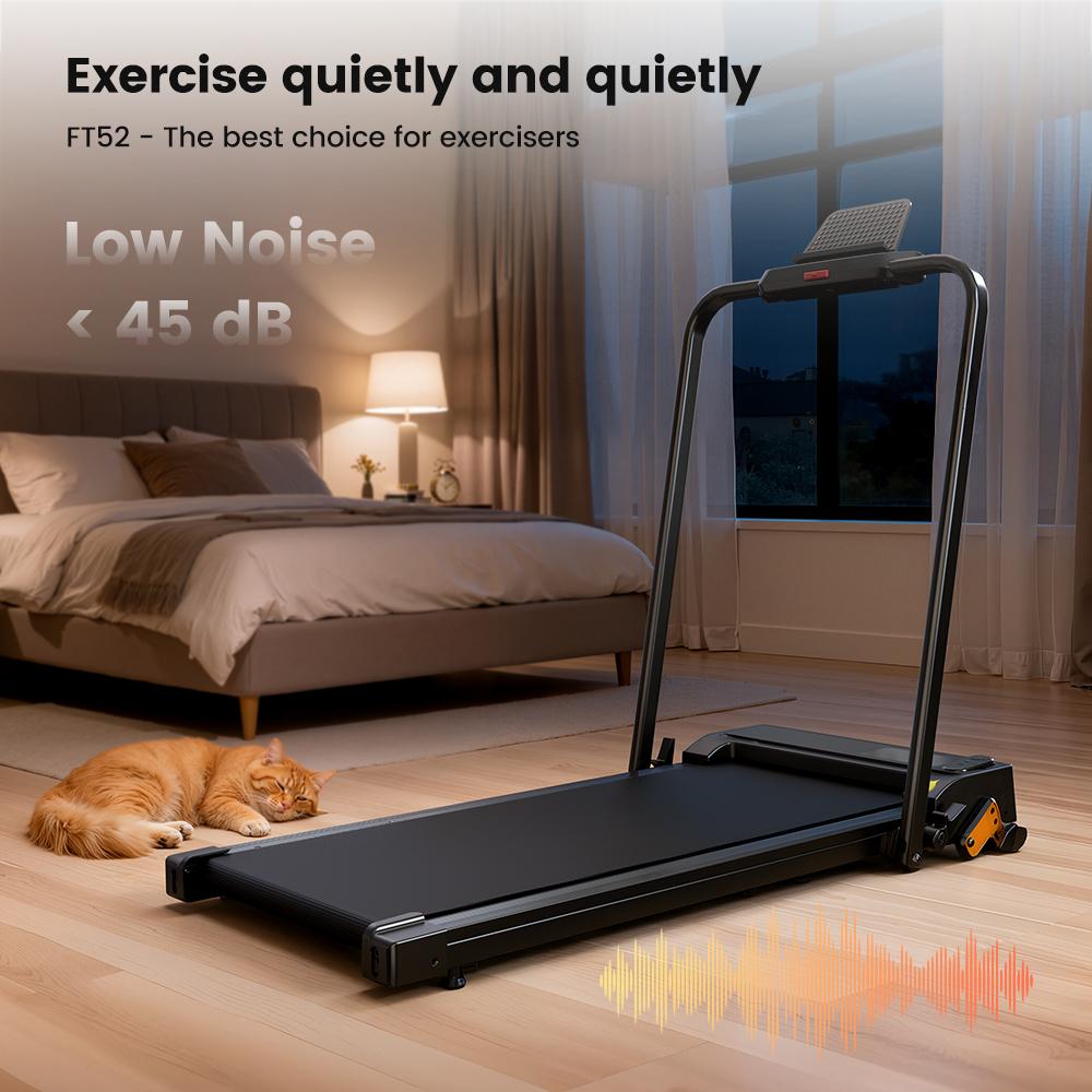 Treadmill iScooter Speed 1-12km/h Lndoor Treadmill With Bluetooth APP LED Display Max Load 120Kg Black FT52