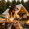 Bequemer Gartenhut Damen Cowboyhut, Westernstil Strohsonnenhut mit breiter Krempe Strandkrempe, Atmungsaktiv für Sommerreisen Camping Modisch