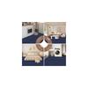 Piiyoow Punch Tile Carpet, 4545 cm, 40 pieces, Navy, 5mm thick, Strong adhesive, Non-slip