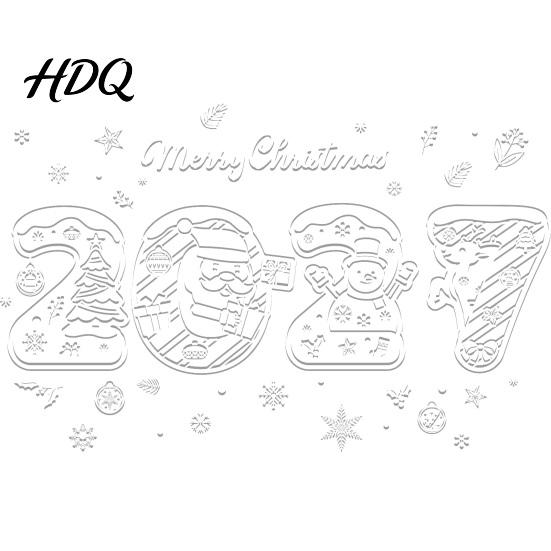 Nordic Style Winter Decor 4PCS 2027 Christmas New Year Static Window Clings Snow Town Party Art Snowflake Stickers Reusable Glass Decals for