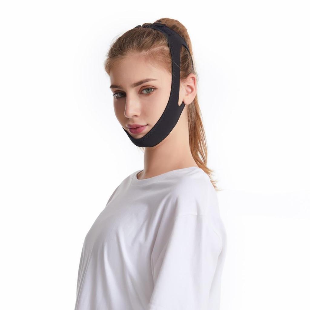 Black Triangle Anti-Snoring Breathable Chin Strap for Adults