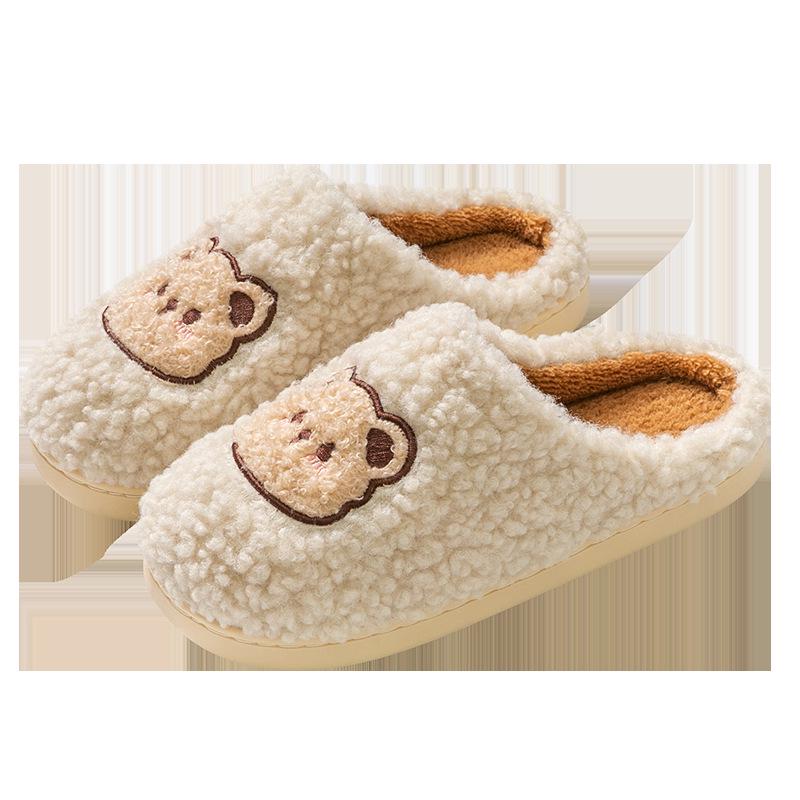 Little Bear Cotton Slippers: 2025 Non-slip Silent Indoor Slippers for Men & Women - New Autumn/Winter Collection
