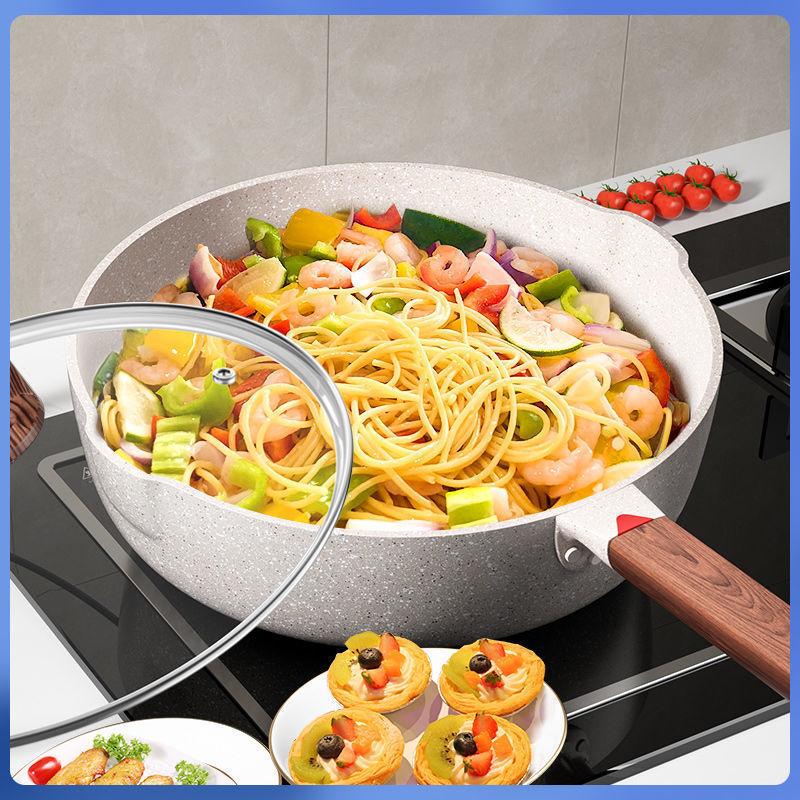 Maifanshi Non Stick Pan Frying Pan Household Frying Pan Frying Pan Flat Bottomed Pan Electromagnetic Gas Stove Dual-use