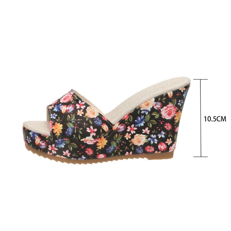 

Летние новые большого размера тапочки-клинья на одной подошве женские с круглым носком на толстой подошве с открытым носком на высоком каблуке женская обувь тренд 42 чёрный