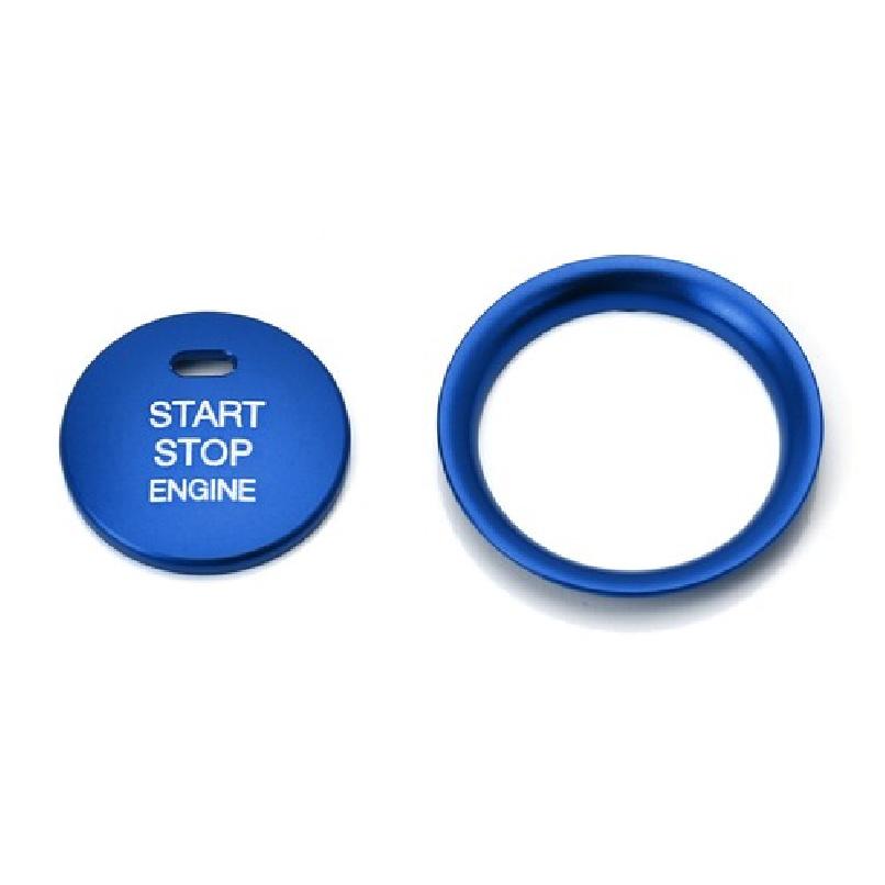 Blue Aluminum Keyless Engine Push Start Button W/ Decoration Ring For Mazda 3 6