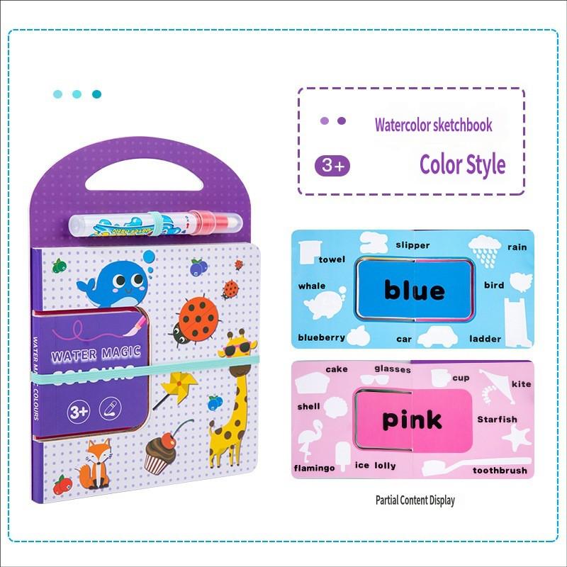 Early Education Magic Water Painting Book Repeated Draw Water Pen Animal Cognitive Educational Toys Kids Early Learning Book