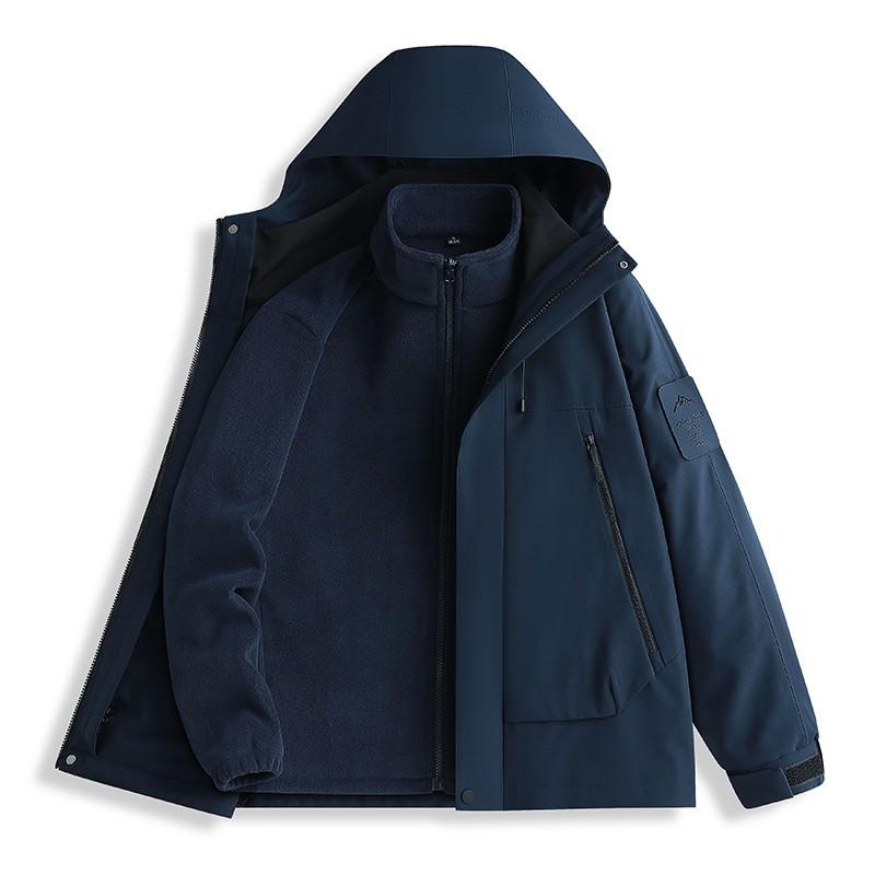 Mens Womens 3-in-1 Waterproof Windproof Outdoor Jacket With Removable Fleece Liner Hiking Camping Travel