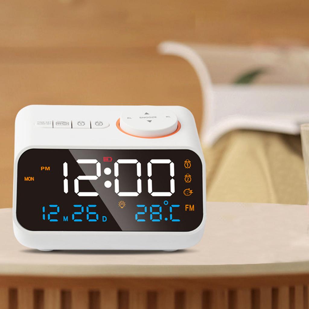 Alarm Clock Radio Multifunctional LED Music Timing Rechargeable FM Radio Alarm Clock for Home