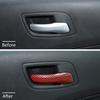 4X Inner Door Handle Frame Decor Cover for Dodge Charger 2011+ Red Carbon Fiber