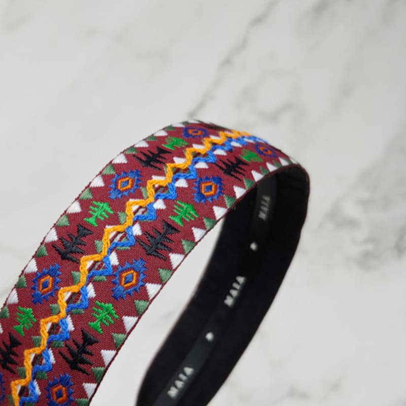 MAIA Geometric Pattern Headband - Green