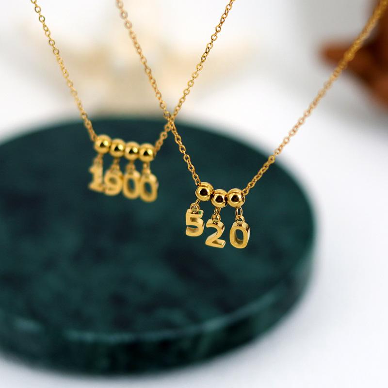 DIY Sliding Chain Alphabet Number Pendant Necklace Personalized Jewelry