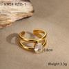 GEMCHIC Women's Stackable Geometric Rings Set, Adjustable 18K Gold Plated Stainless Steel Statement Knuckle Jewelry