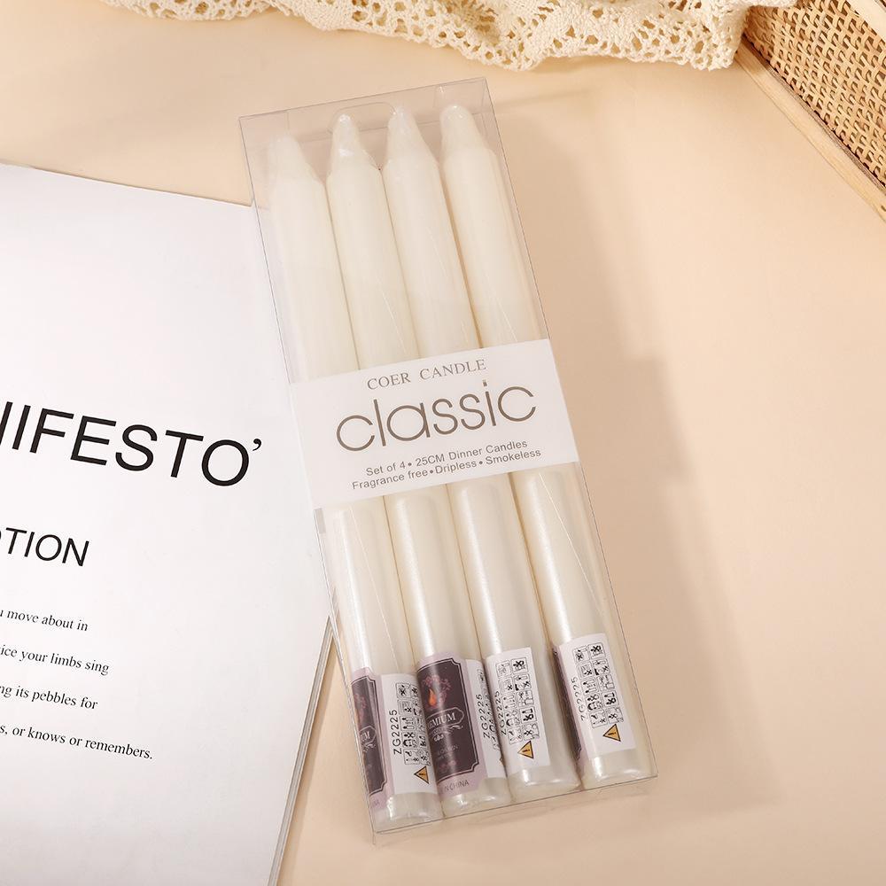 Electroplated European Color Long Pole Candle Household Odorless Candlelight Dinner Candlestick Pole Made of Wax