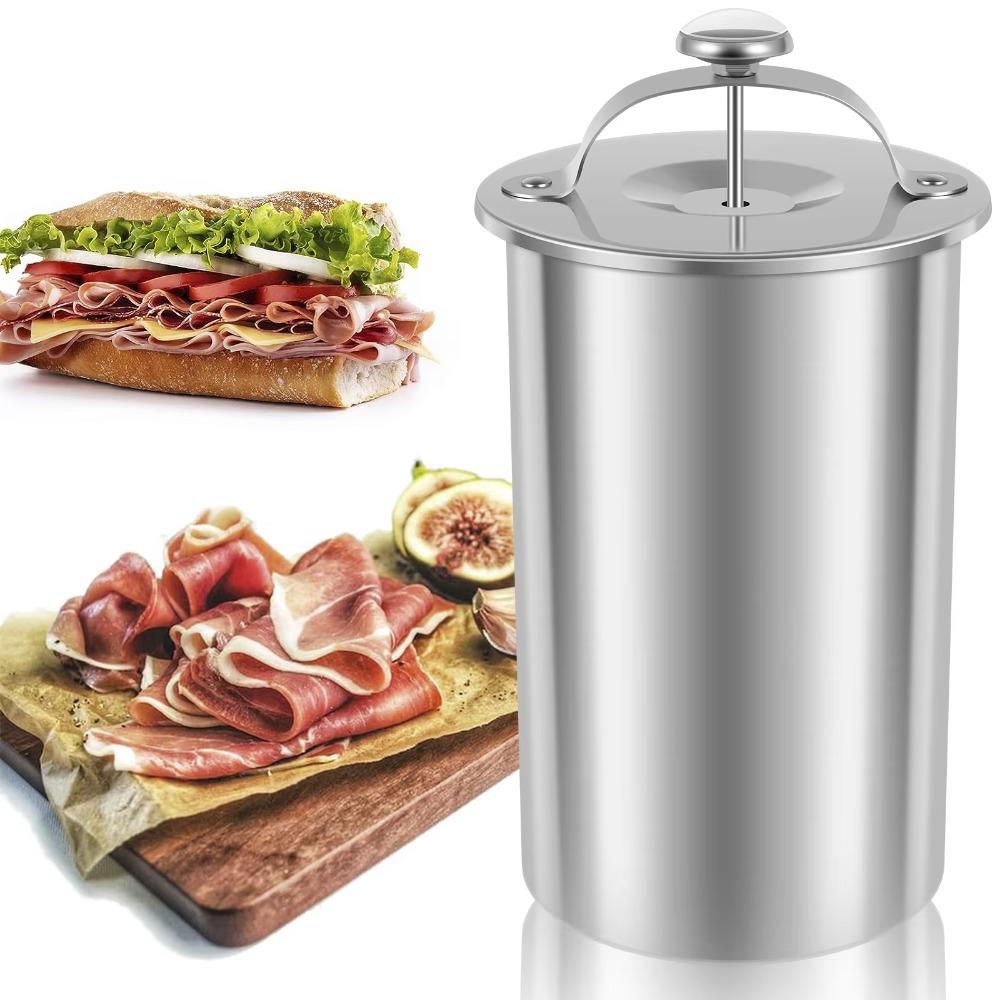 Spring Pressure Ham Press Maker Stainless Steel Meat Boiling Barrel Meat Press Cooker  Poultry