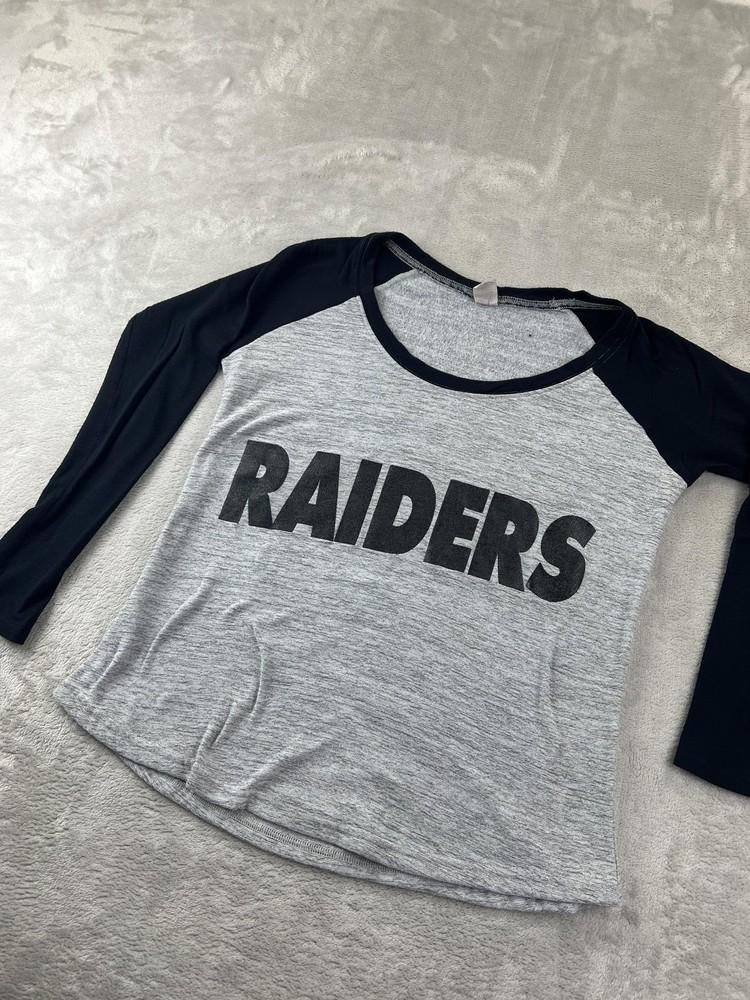 Vintage 90s Las Vegas Raiders Raglan Shirt Womens Medium NFL Football Made USA Unisex T-Shirt L