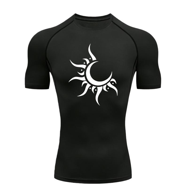 Men's Sports T-shirt Training Fitness Compression Shirt Gym Workout Athletic Tees Short Sleeve Rashguard for Men