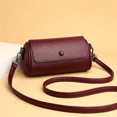 New Small Crossbody Bag Women's Trendy Versatile Cylinder Shoulder Bag Vintage Boston Pillow Design Solid Color Simple Handbags