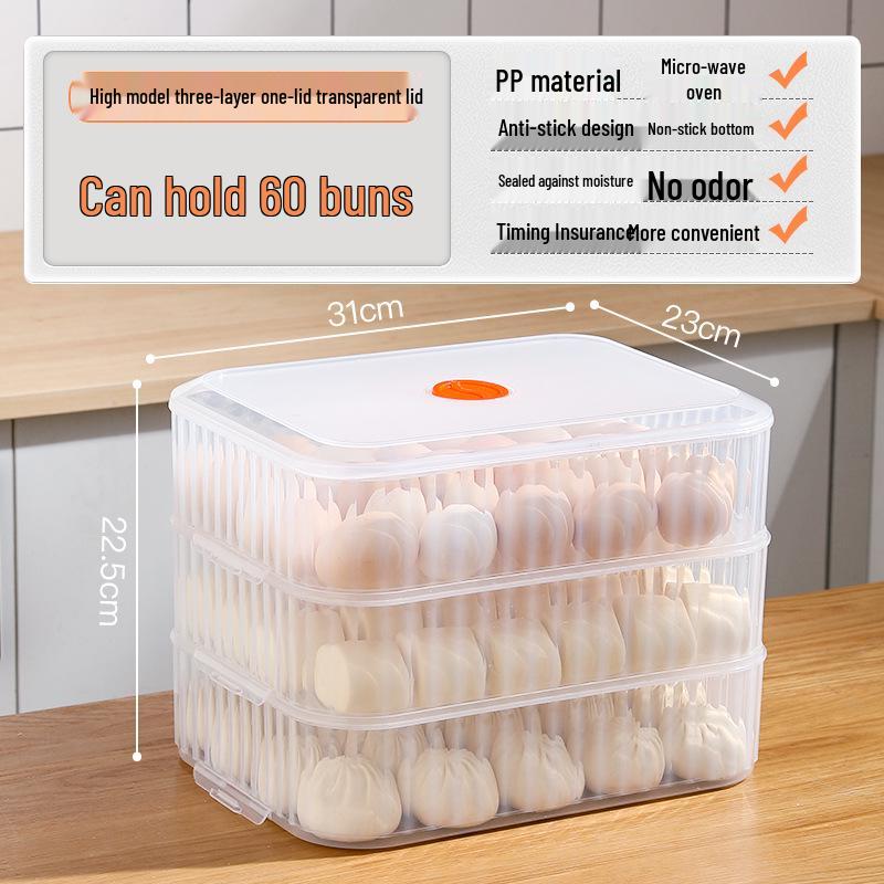Dumpling & Wonton Freezer Storage Box for Fresh-Keeping and Quick-Freezing Noodles