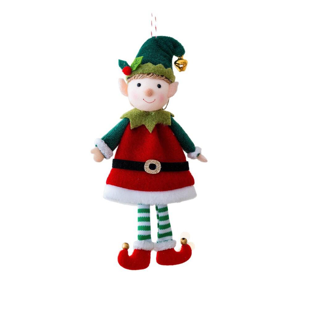 2Pcs Christmas Doll Pendant Cute Couple Doll Hat Hanging Foot Bell  Decor Christmas Crafts Supplies Christmas Decorations