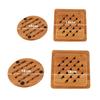 Wooden Square Round Cup Hollow Coffee Tea Insulation Coasters Heat Table