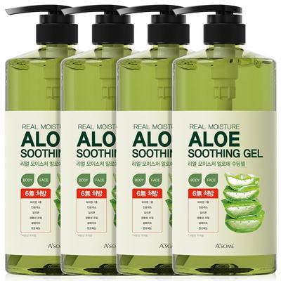 ASOME Real Moisture Aloe Soothing Gel 99%, 1000ml, 4 Units