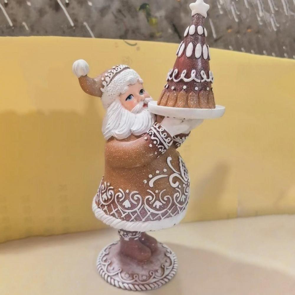 Fashion Cute Santa Claus Ornaments Cartoon Unique Resin Santa Claus Statues Exquisite Christmas Ornament Desk