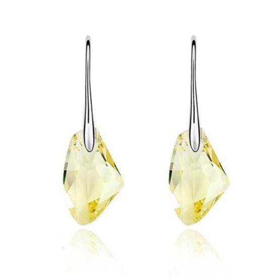 Hook Earrings Irregular Cut Rhinestone Dangle Women Piercing Earrings Jewelry for Party