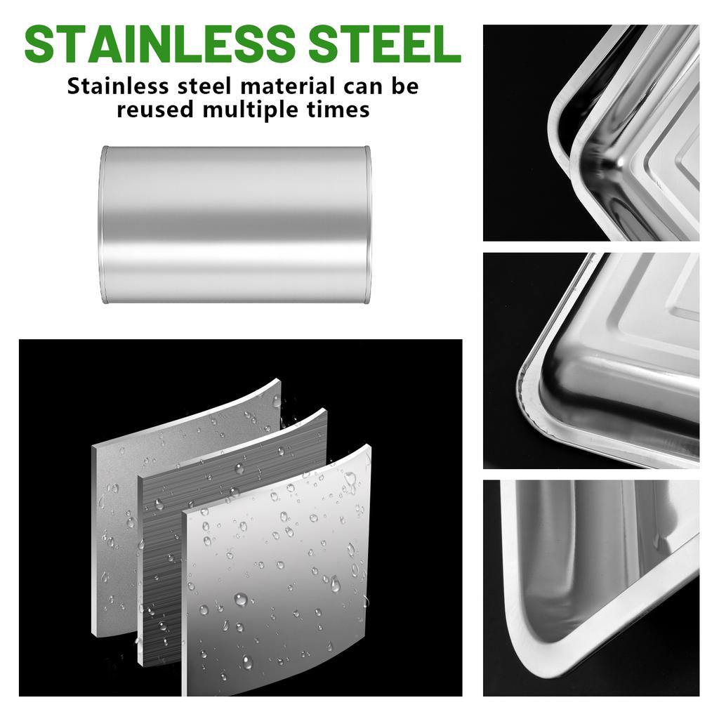 5 Pcs Stainless Steel Seed Trays Reusable Seedling Starter Growing Trays Rectangular Plant Sprouting Trays Propagator For Seed S