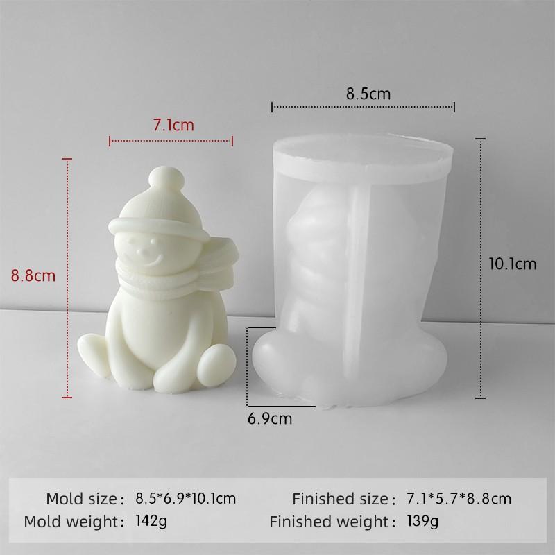 Christmas Snowman Silicone Mold DIY Scented Candle Plaster Resin Ornaments Mold Handmade Soap Candle Making Supplies