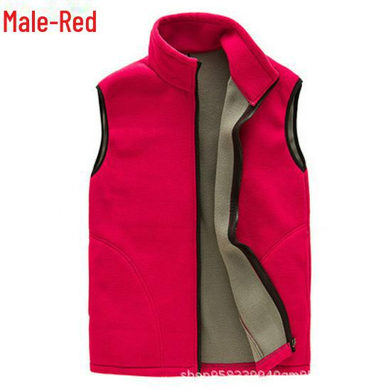 

Жилет унисекс из флиса: Плотный, теплый, однотонный, идеально подходит для активного отдыха осенью/зимой M красный
