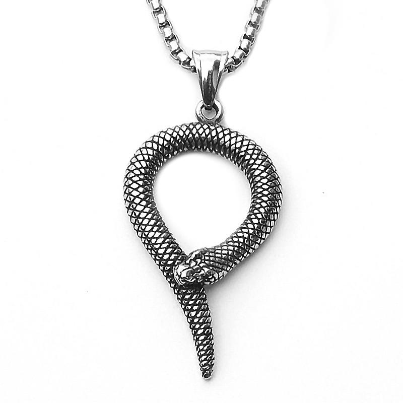 2024 Retro Skull Titanium Steel Pendant Necklace for Men - European American Style Half Face Stainless Steel Jewelry