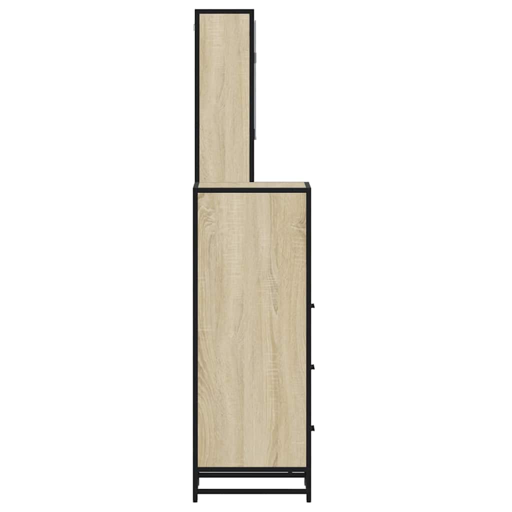 3 Piece Bathroom Furniture Set Sonoma Oak Wood Based Material