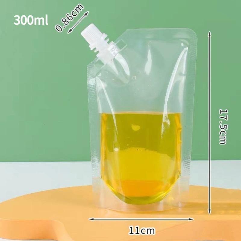 Transparent Self-supporting Suction Nozzle Bag Beverage Soybean Milk Coffee Pouch Disposable Explosion Proof and Leak Proof Sealing Packaging Bags