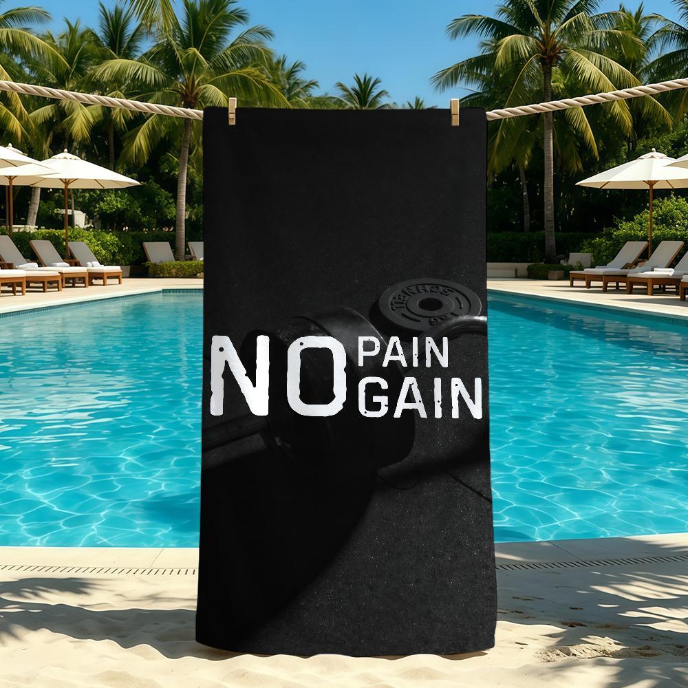 No Pain No Gain GYM Handtuch Für Camping im Freien Strandhandtuch Super Saugfähig Schnelltrocknend Sommerhandtuch