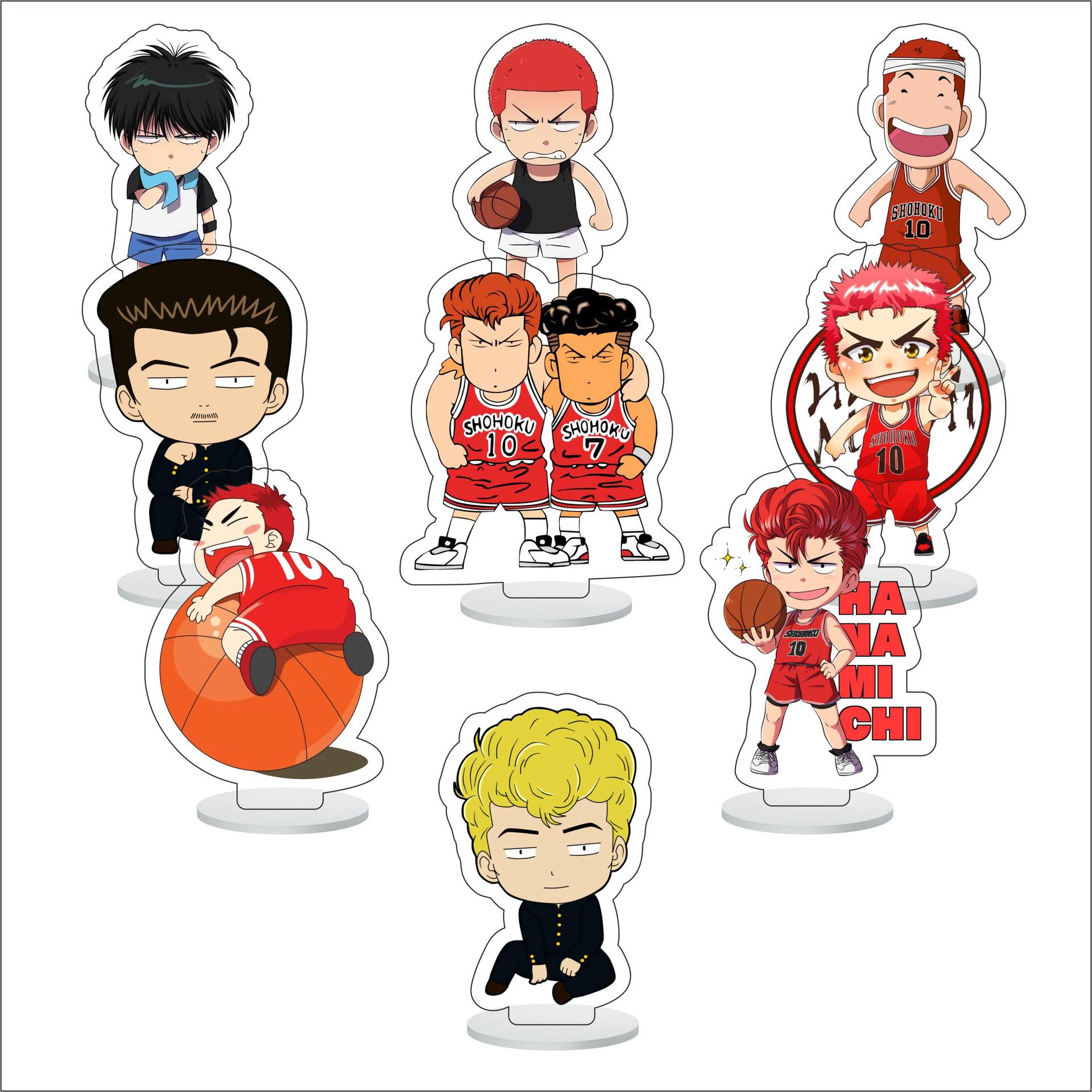 Slam Dunk Rukawa & Sakuragi Acrylic Basketball Keychain 6cm Mini Standee Set