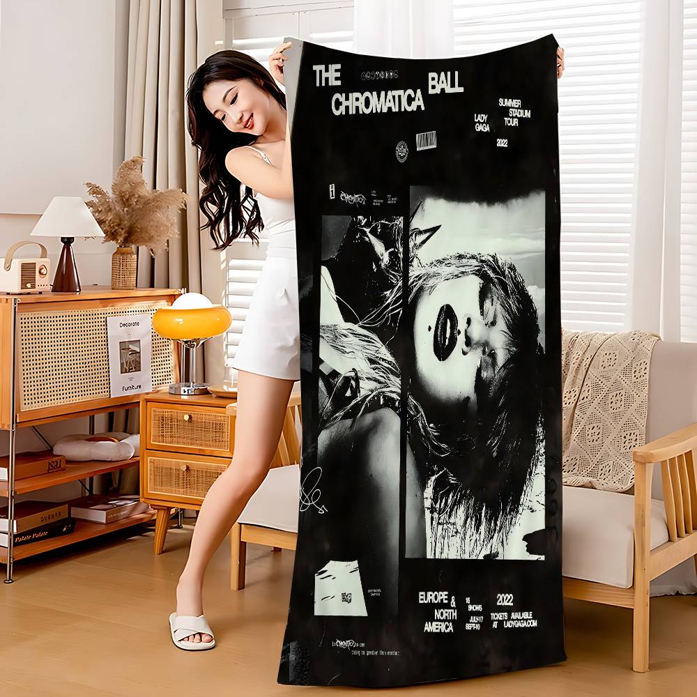 Lady G-Gaga Singer Big Microfiber Beach Towels Quick Dry Towel Sand Beach Towels Pool Towel for Travel Swim Pool Yoga