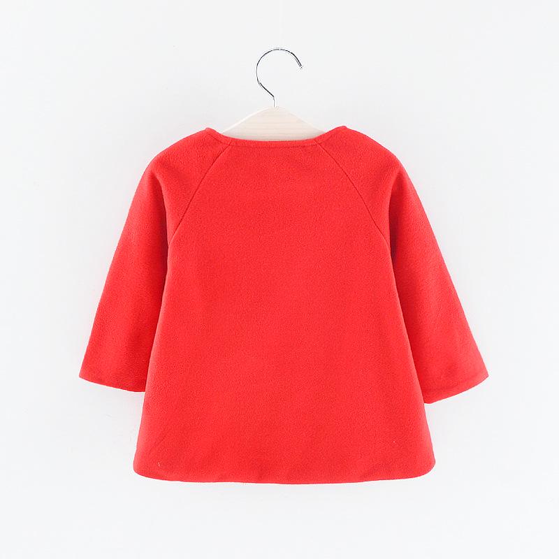 Kinder Mädchen Rundhals Raglan Ärmel Wollmantel Kinder Herbst Winter Westernized Volltonfarbe Wollmantel