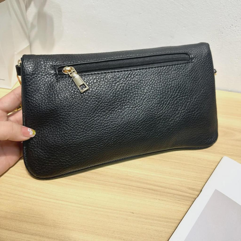 Trendige Umhänge-Schultertasche mit Litschi-Muster - Schlichtes, vielseitiges Design