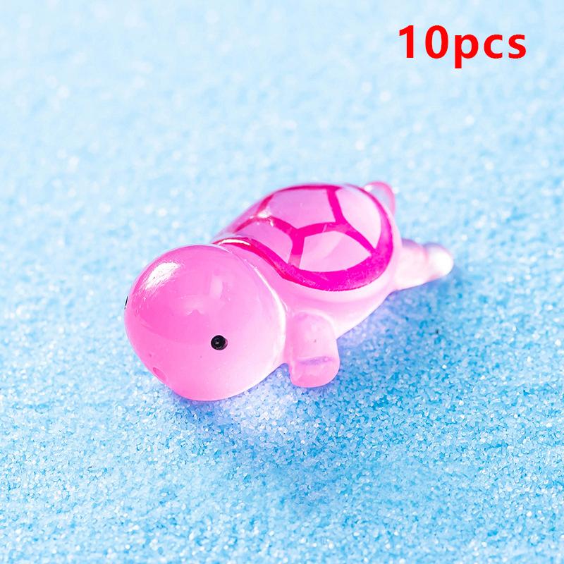 10 stk Mini lysskildpadde Hjemmeinnredning Landskapsarkitektur Harpiks Håndverk Glødende skilpadde Hage Fisketank Miniatyrer Ornamenter Dekorasjon